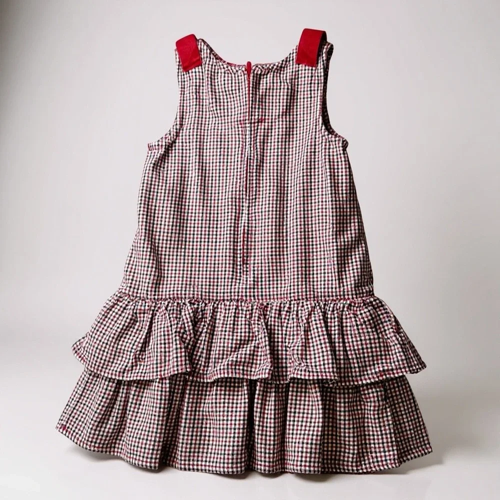 Gymboree‎ Girl's Size 6 Dress Houndstooth Red Ruffle Sleeveless Party